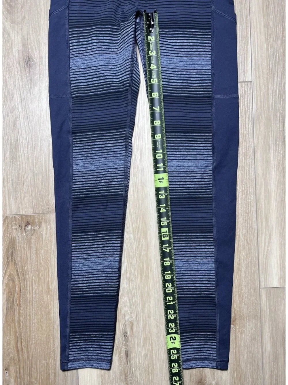 Offline By Aerie The Hugger Foldover Hi Rise Blue Striped Leggings - Size Small